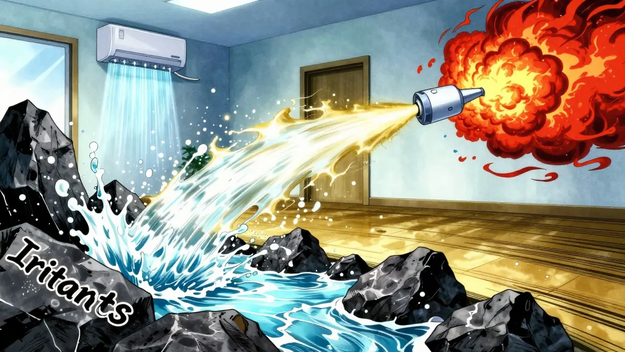 Saline irrigation and sprays fighting congestion clouds in anime art