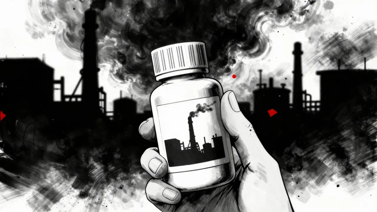 Patient holding pill bottle with indistinguishable factories